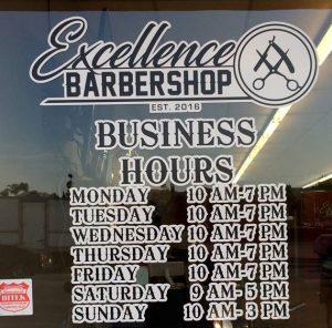 business hours of operation door vinyl
